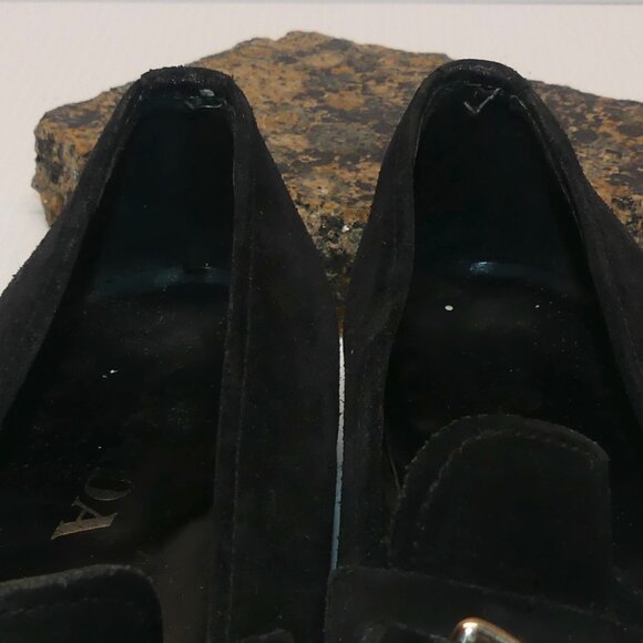 Men\'s Vintage Prada authentic metal link black suede loafers sz UK 6 US 7 main image 12